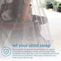 Baby crib mosquito net by Everything Baby, lightweight bug net for strollers, bassinets, cradles, and portable cribs for outdoor protection.