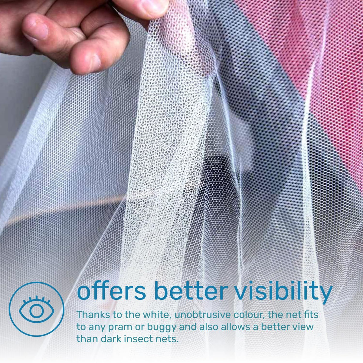Baby crib mosquito net by Everything Baby, lightweight mesh cover for cribs, strollers, bassinets, and playards to keep bugs out.