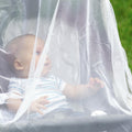 Baby mosquito net by Everything Baby, fits cribs, strollers, bassinets, and playards to keep bugs away during outdoor use.