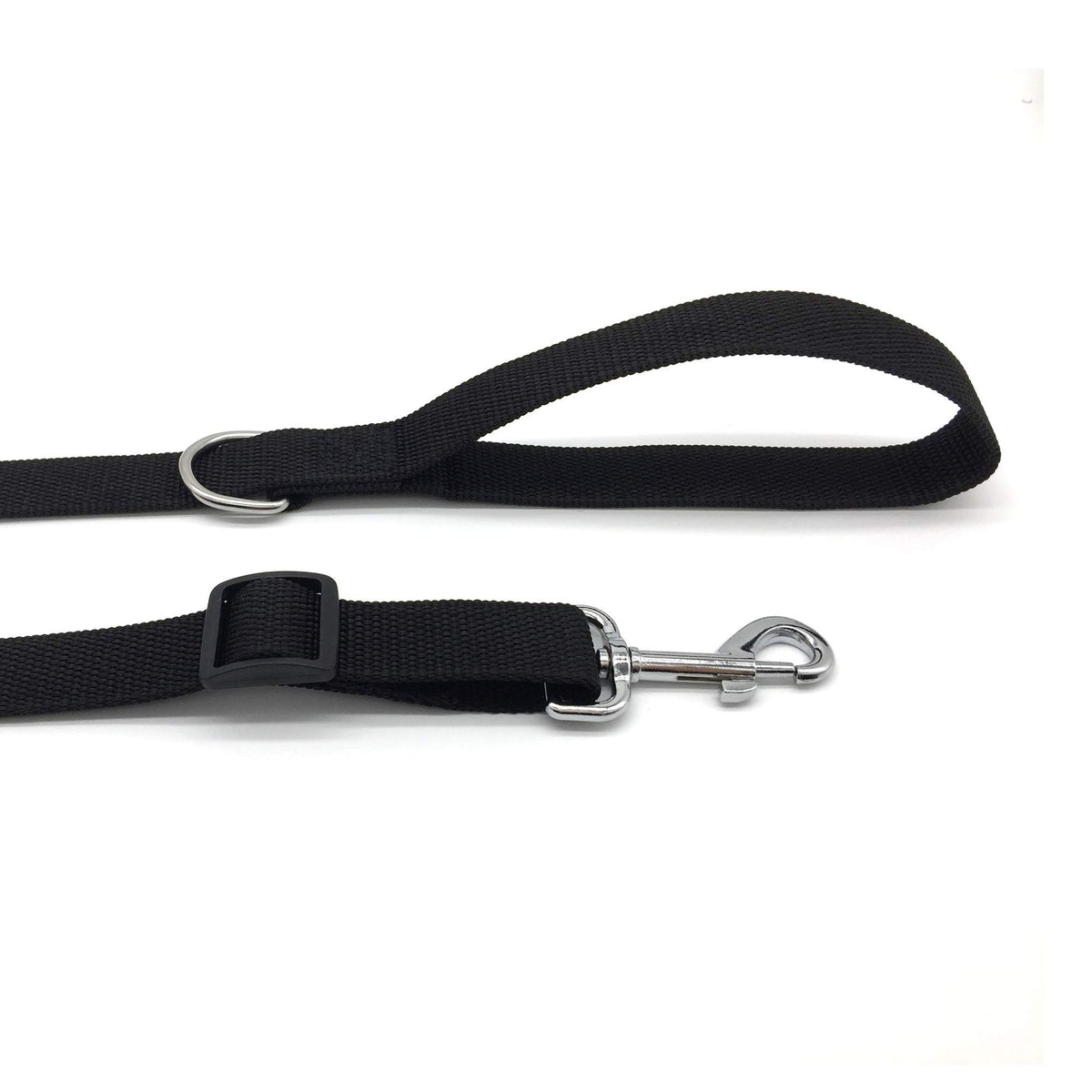 Black nylon dog training leash designed for obedience, agility, and safety, suitable for puppies and dogs during training sessions.