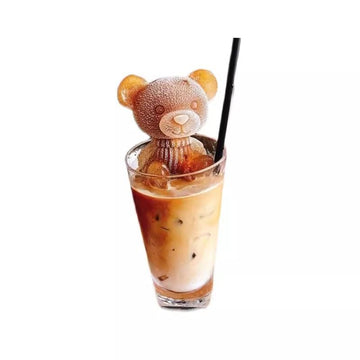 Two silicone ice cube trays with 3D teddy bear designs for making ice, soap, or candles, suitable for drinks and crafts.