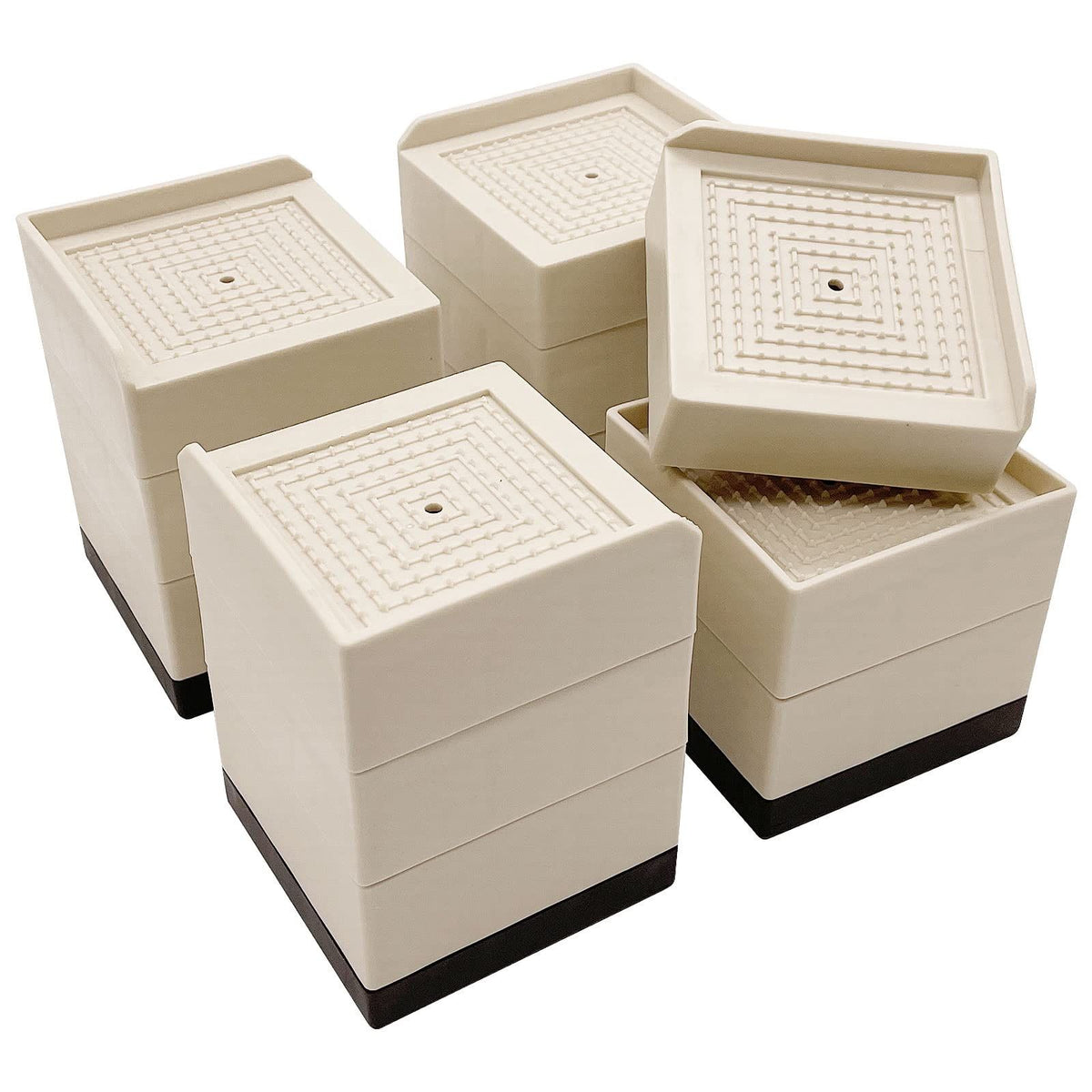 Heavy-duty 8-piece bed lift risers by Everything Baby, furniture elevator blocks for beds, couches, desks, and tables.