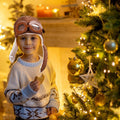 Unisex baby pilot aviator fleece hat with earflaps and earmuffs, warm and cozy for kids, by Everything Baby.