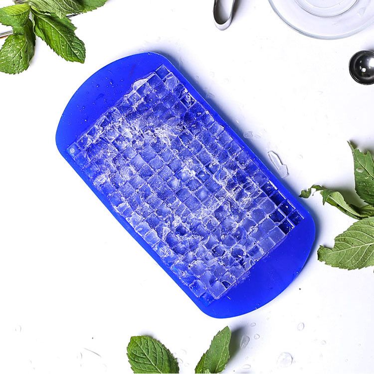 Silicone mini ice cube trays 2-pack by Everything Baby, small crushed ice molds for chilling, stackable and easy release.