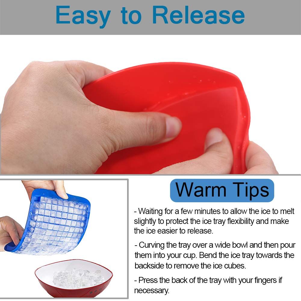 Silicone mini ice cube trays 2-pack by Everything Baby, small crushed ice molds, easy release, stackable for chilling and baby feeding.