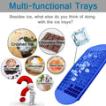 Silicone mini ice cube trays 2-pack by Everything Baby, stackable molds for small crushed ice cubes, easy release, ideal for chilling.
