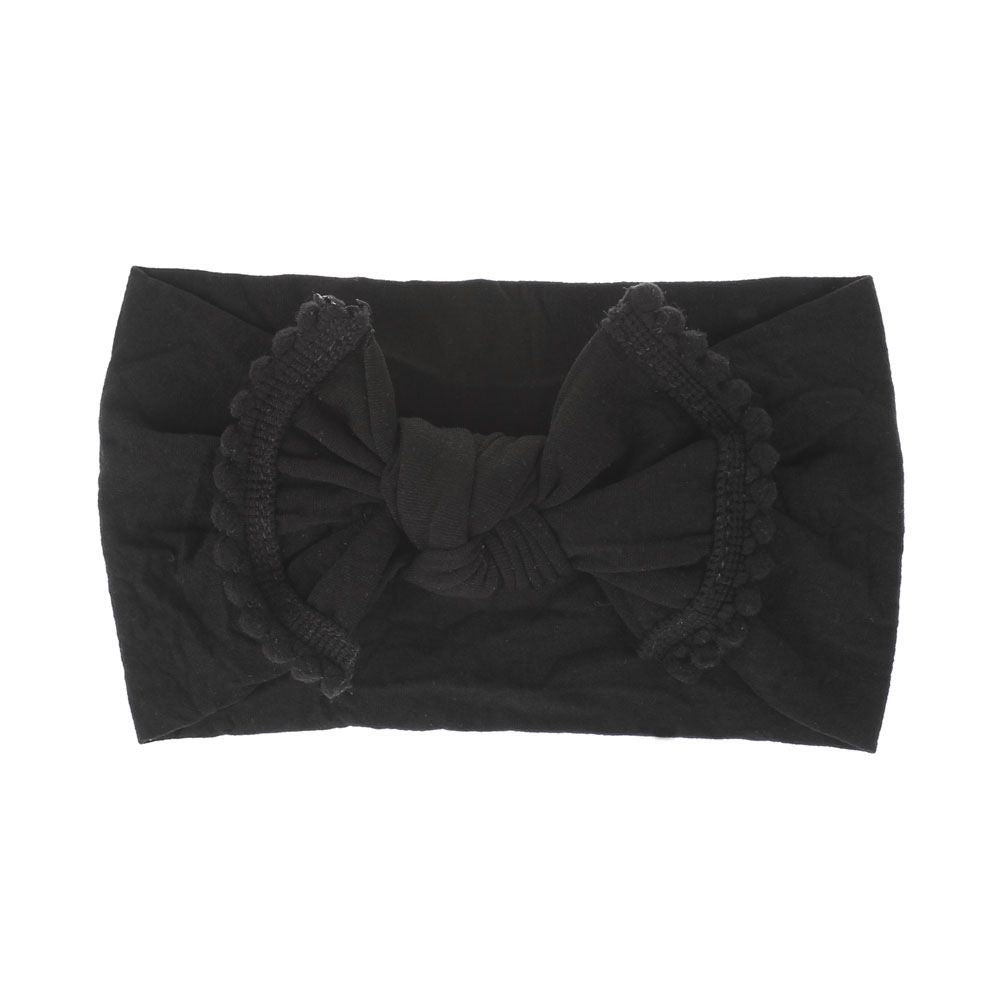 Soft wide baby headbands with hair bows in two colors, suitable for baby girls, infants, toddlers, and children from Everything Baby.