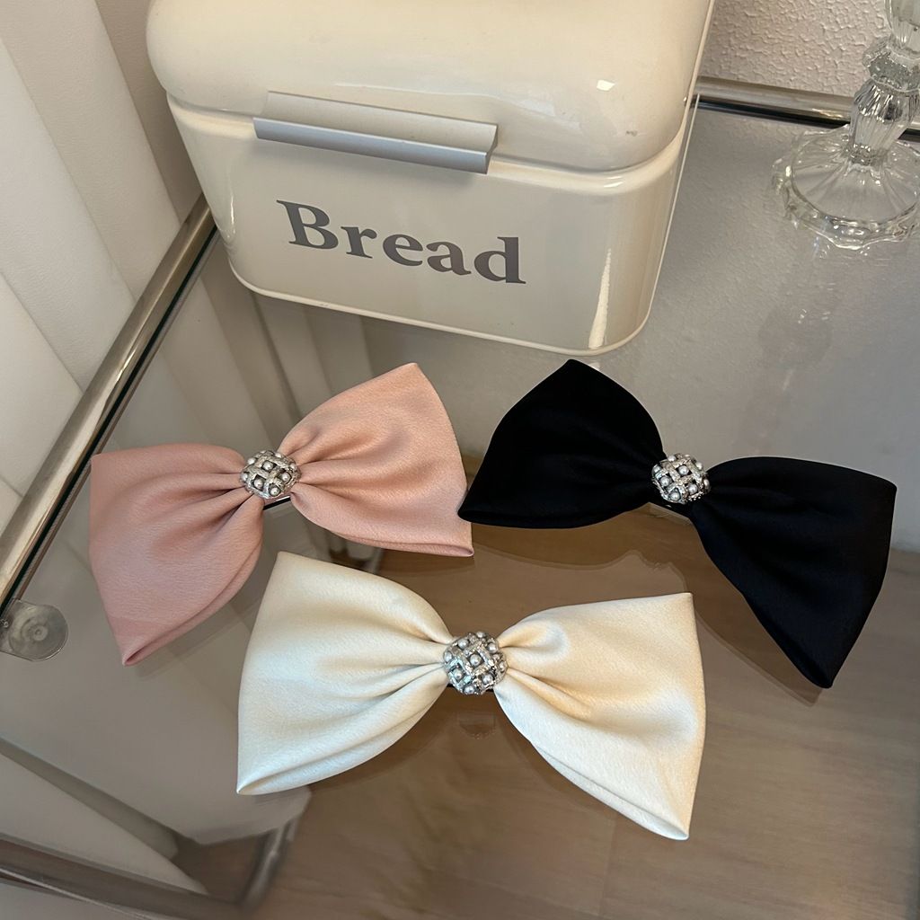 Three decorative French hair barrettes with pearl and rhinestone accents, suitable for girls and women, from Everything Baby.