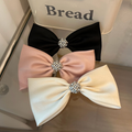 Three decorative French hair barrettes with pearl and rhinestone accents, designed for women, girls, and teens.