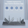Wireless foldable Bluetooth keyboard with number pad, compact travel keyboard, rechargeable, suitable for kids' musical toy play.