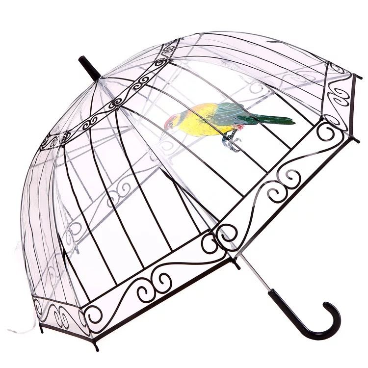 Clear bubble umbrella for girls and women, transparent dome-shaped rain umbrella with auto-open feature for kids and adults.