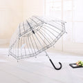 Clear bubble umbrella for girls and women, transparent dome-shaped rain umbrella with auto-open feature, ideal for kids and women.