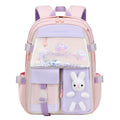 Cute girls' bunny backpack for elementary school, featuring a kid-friendly design and suitable for preschool and kindergarten students.