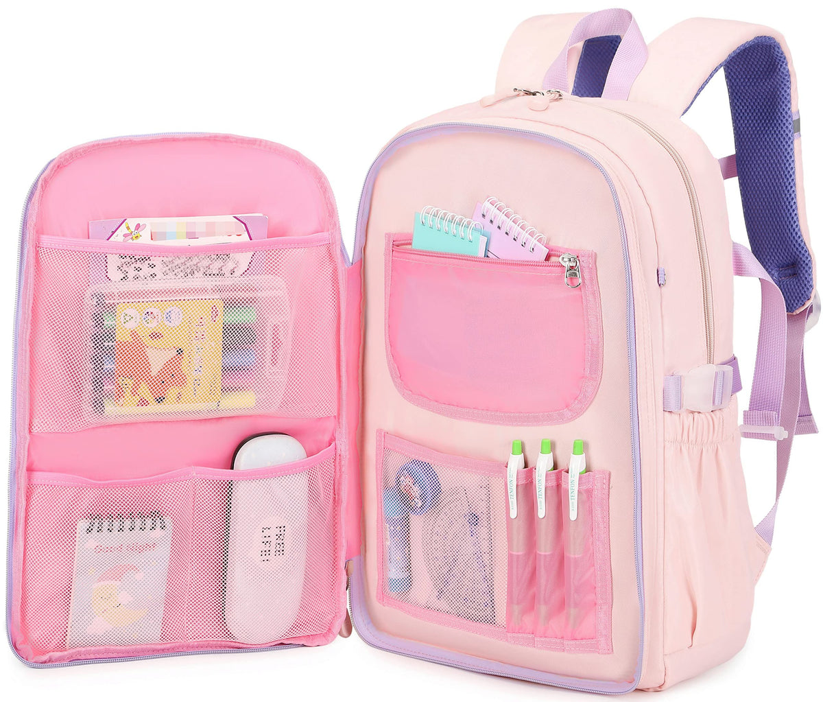 Cute girls' bunny backpack for elementary school, toddler preschool bookbag, kids' laptop bag by Everything Baby