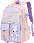 Cute girls' bunny backpack from Everything Baby, ideal for elementary school, preschool, and carrying books or a laptop.