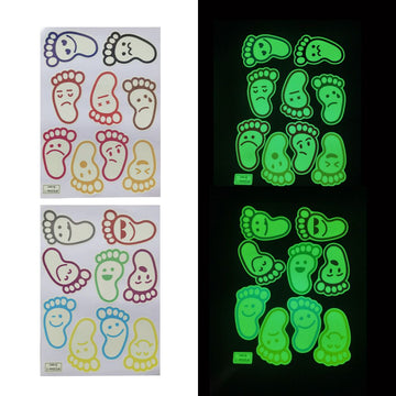 Decorations Green Footprint Glow in The Dark Leprechaun Footprint Floor Window Wall Decals Stickers st Day Halloween Party