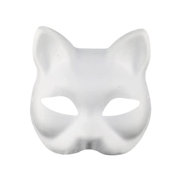 3 Pcs  DIY Paper Masks Masquerade Cat Masks Paintable Blank Masks Dance Party Cosplay Masks White Hand Painted Mask for Halloween Cat