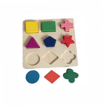 Preschool Colorful Wooden Shape Puzzle sturdy DEVELOP FINE MOTOR SKILLS OF YOUR TODDLERS NO SAFETY HAZARDS