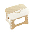 Two plastic compact foldable stools for kids and adults, suitable for kitchen, garden, or outdoor activities.
