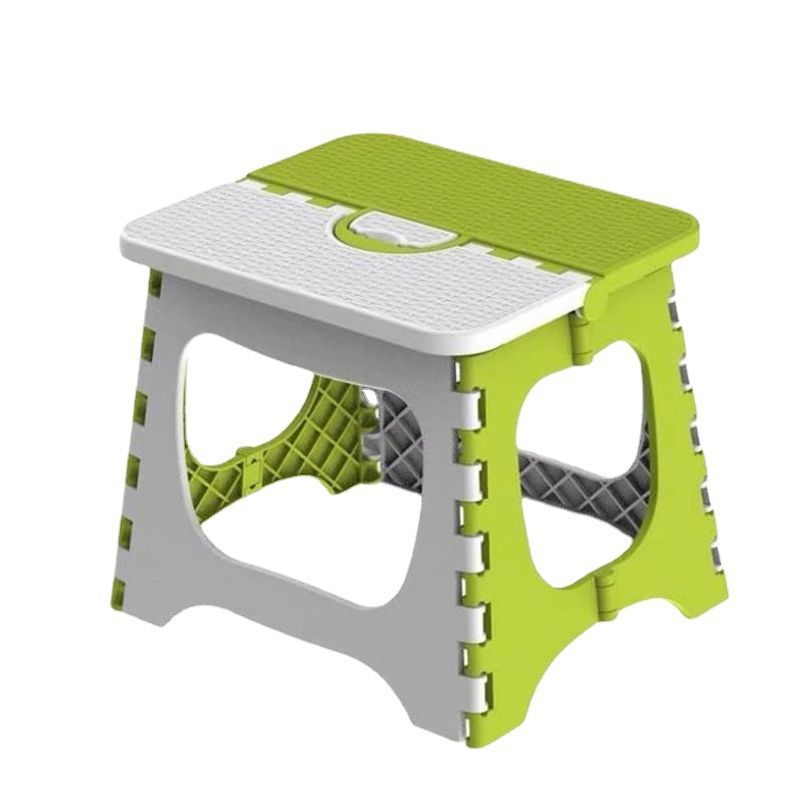 Two compact foldable plastic step stools for kids and adults, ideal for kitchen, garden, bathroom, and outdoor activities.