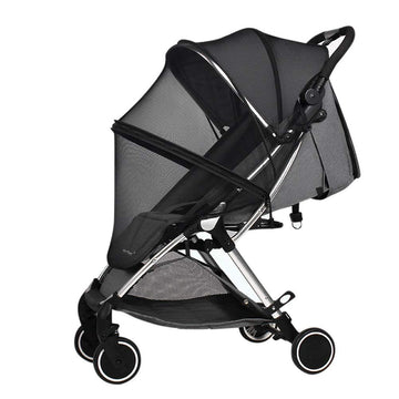 Breathable 2-in-1 baby stroller sun shade with zipper window, universal mesh design for outdoor walks and beach trips.