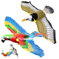 Two electronic simulation flying bird toys for cats, featuring lights and hanging design, by Everything Baby for indoor play.