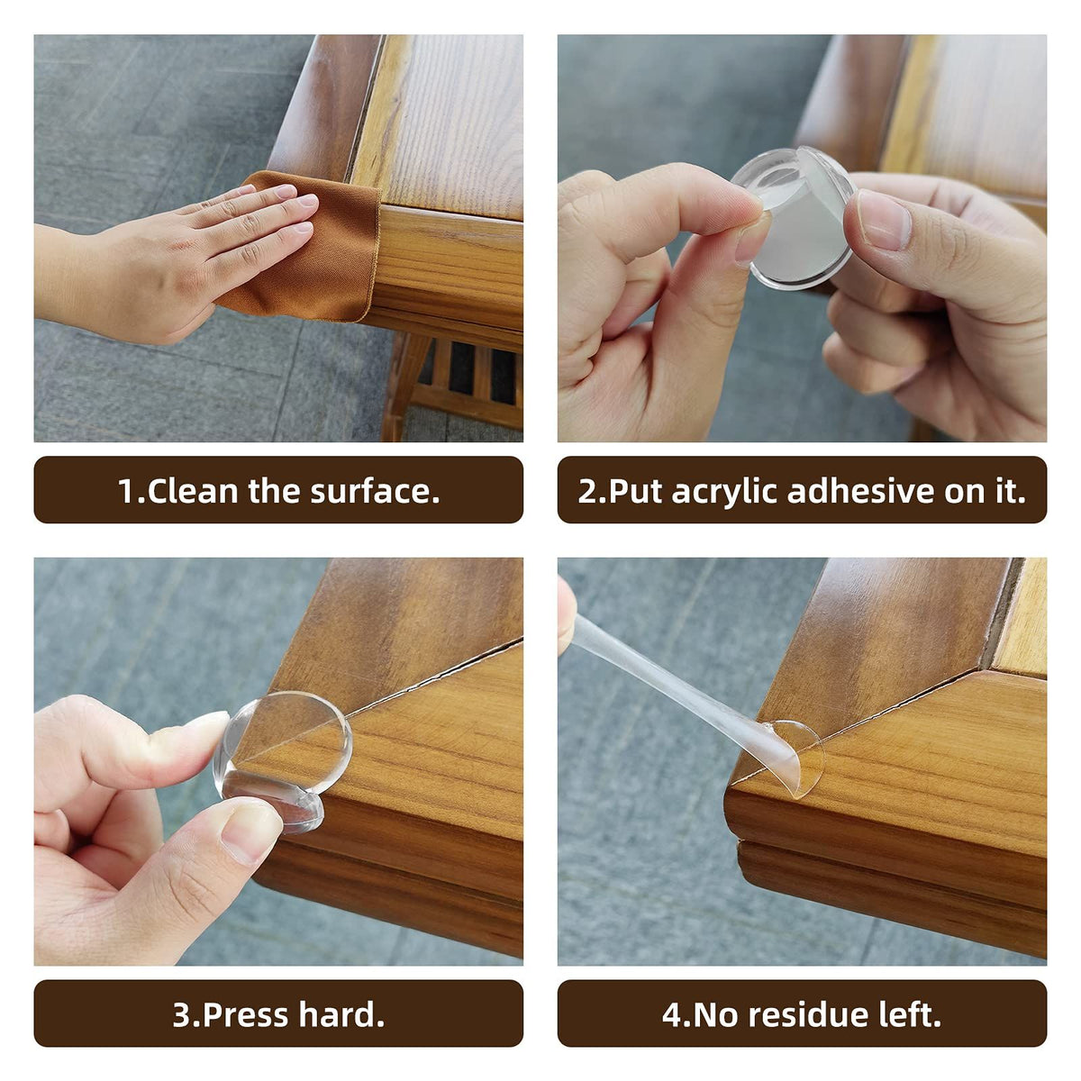 Baby safety corner protectors and edge bumpers from Everything Baby, designed to cushion furniture edges and prevent injuries.