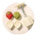 Plastic strawberry pattern mooncake mold from Everything Baby used for traditional baking and pretend play with mooncakes.
