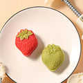 Plastic strawberry pattern mooncake mold by Everything Baby, used for traditional mooncake baking and pretend play in kids' kitchens.