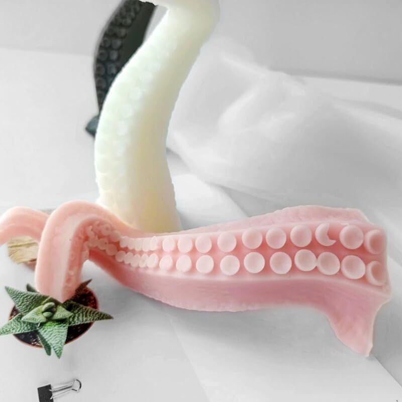 Octopus tentacle-shaped silicone soap mold, non-stick mold for handmade soap and cake decorations, designed for kids' pretend play.