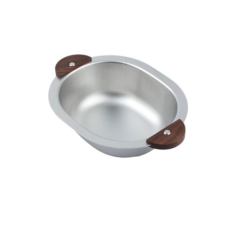 Stainless steel camping bowl with handles for kids, ideal for ramen, pasta, salad, soup, cereal, and chips during outdoor meals.