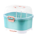 Portable baby bottle holder with lid, large capacity storage box for toddler bottles and cutlery, dust protection, by Everything Baby.