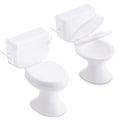 Miniature baby toilet seat toy for dollhouse pretend play by Everything Baby, includes two small bathroom accessories for kids' play.