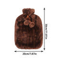 Large hot water bottle with soft fleece cover, made of natural rubber, for pain relief and comfort in baby and kids health care.