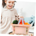 Mini plastic storage basket shaped like a supermarket cart, portable and lightweight for kids' toy organization and household use.
