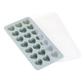 Silicone heart-shaped ice cube tray with lid, 21-cavity mold for ice, gelatine, or baby feeding, by Everything Baby.