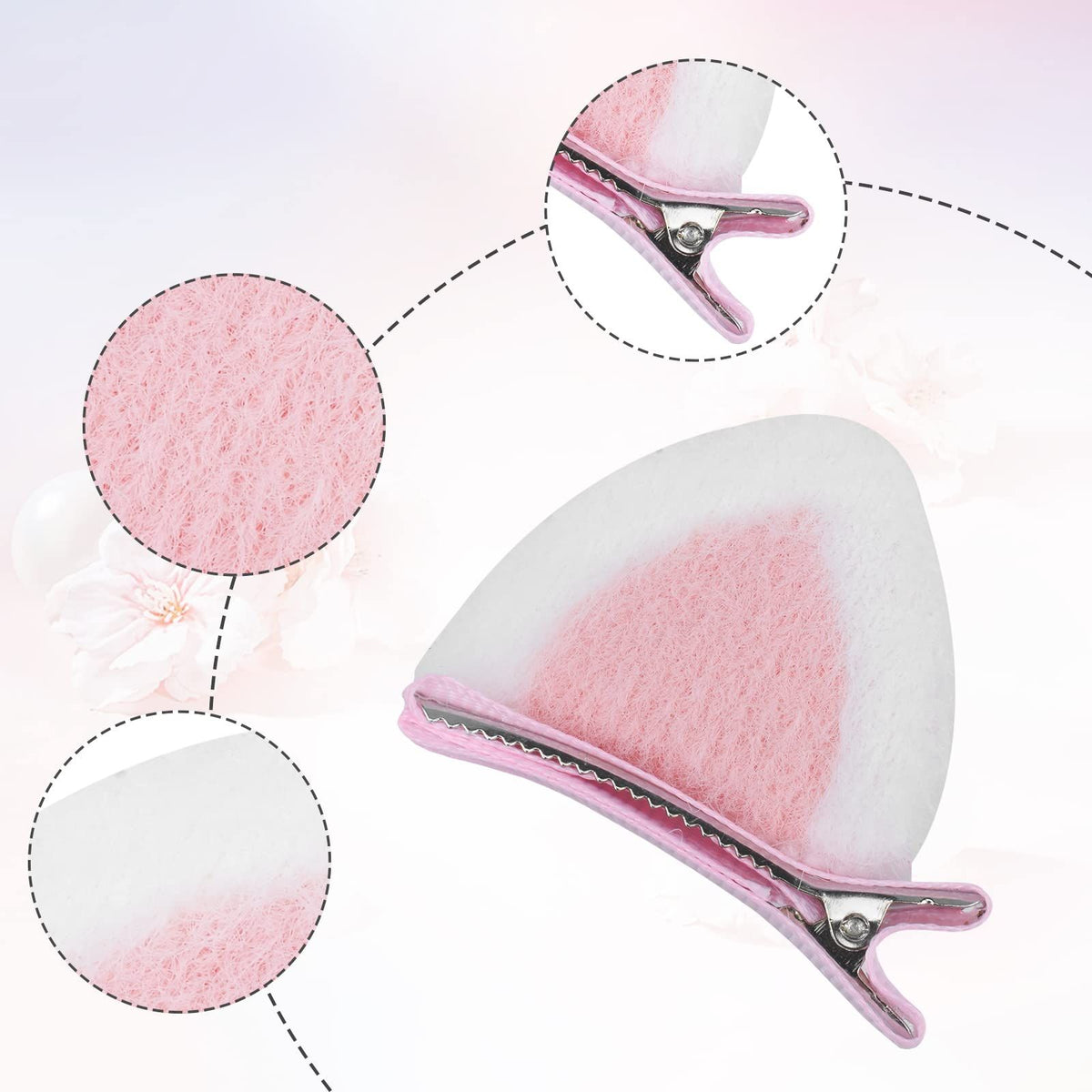 Baby girl cat ears hair clips with bow design, alligator clips, suitable for toddlers and teens, from Everything Baby.