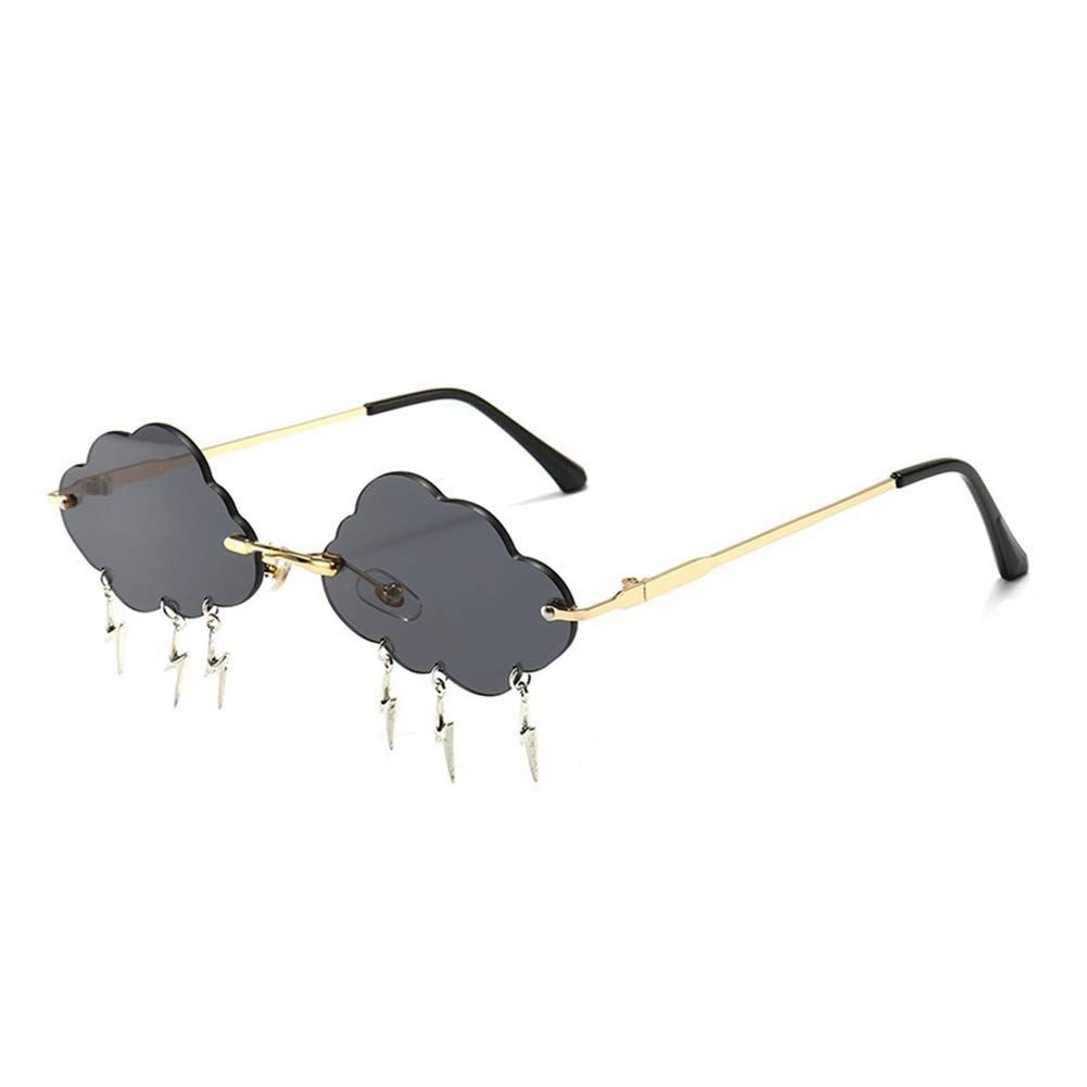 Cute rimless sunglasses for women with cloud-shaped vintage 90s-inspired design, trendy and fun disco glasses by Everything Baby