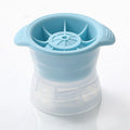 Reusable silicone ice cube molds tray with blue and grey giant round spheres for whiskey or beverages, by Everything Baby.