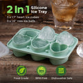 Silicone ice cube tray with 3 rose and 3 heart-shaped molds, clear funnel lid, ideal for novelty ice cubes, by Everything Baby