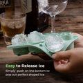 Silicone ice cube tray with six rose and heart-shaped molds, clear funnel lid, ideal for creative ice or baby feeding accessories