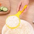 Yellow rice paddle scoop mold for rice ball making, non-stick sushi mold, ideal for kitchen use and pretend play with kids.