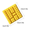 Silicone candy mold with building block shapes, perfect for making cute ice cubes, chocolates, or cake decorations for kids.