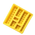 Silicone building block-shaped ice cube and candy mold for kids and babies, featuring multi-size construction block designs.