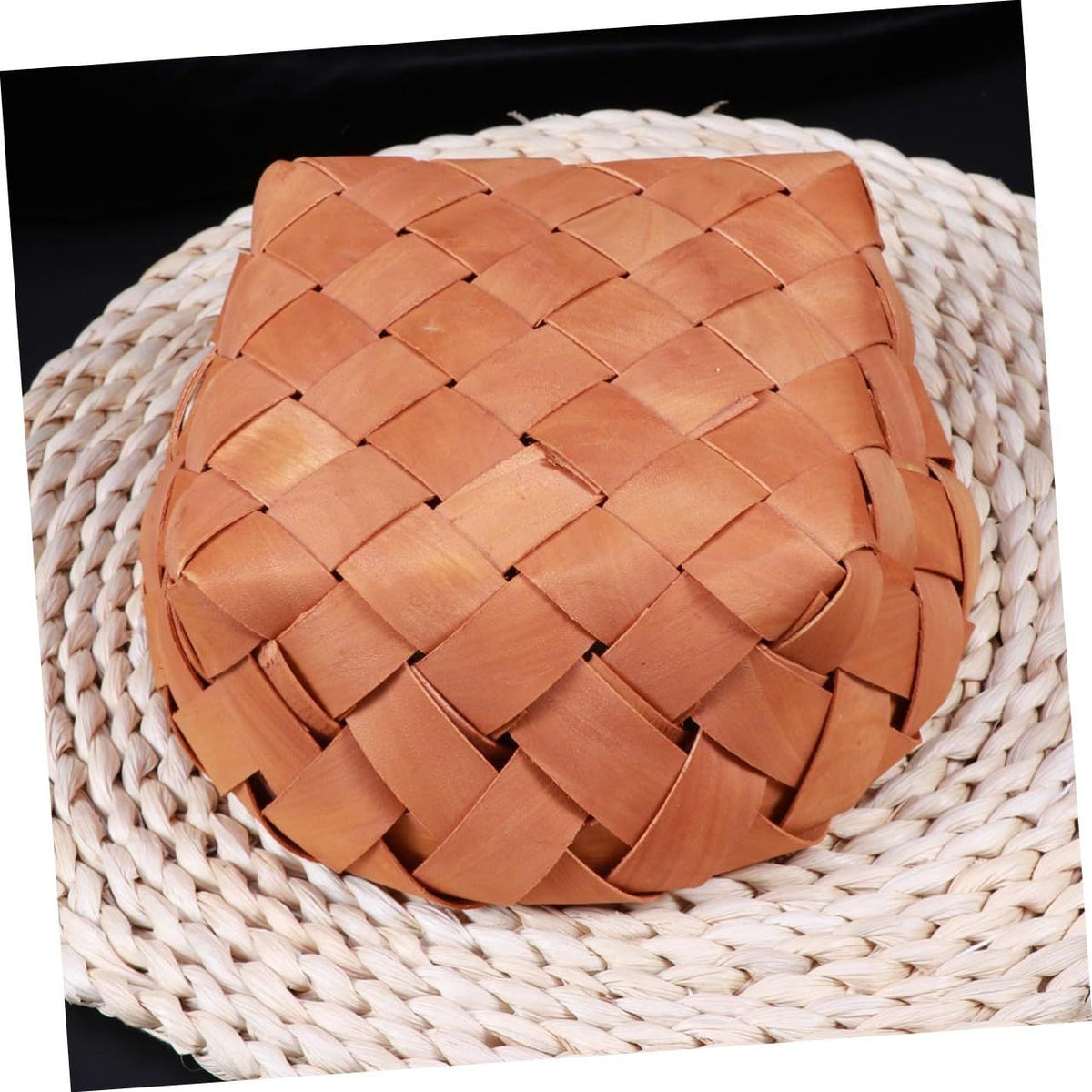 Wooden woven storage basket by Everything Baby, ideal for organizing toys or household items in a natural wood finish.