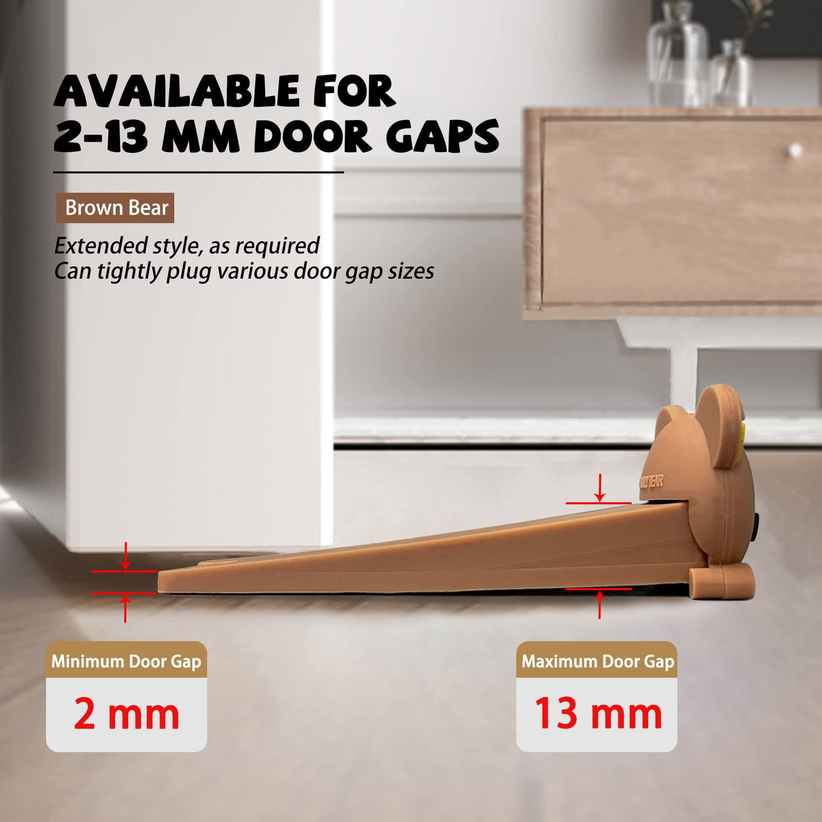 Cute animal cartoon doorstop from Everything Baby, designed for kids' rooms, made of soft, playful material for pretend play.