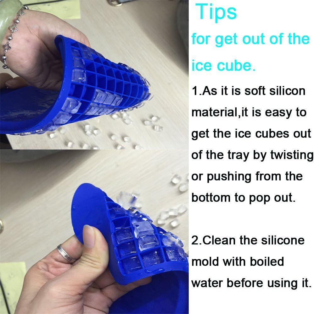 Two silicone ice cube trays from Everything Baby with easy-release design, perfect for freezing ice, pudding, or baby food.