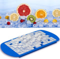 Two silicone ice cube trays with easy-release design, ideal for freezing ice cubes, pudding, or baby feeding accessories.