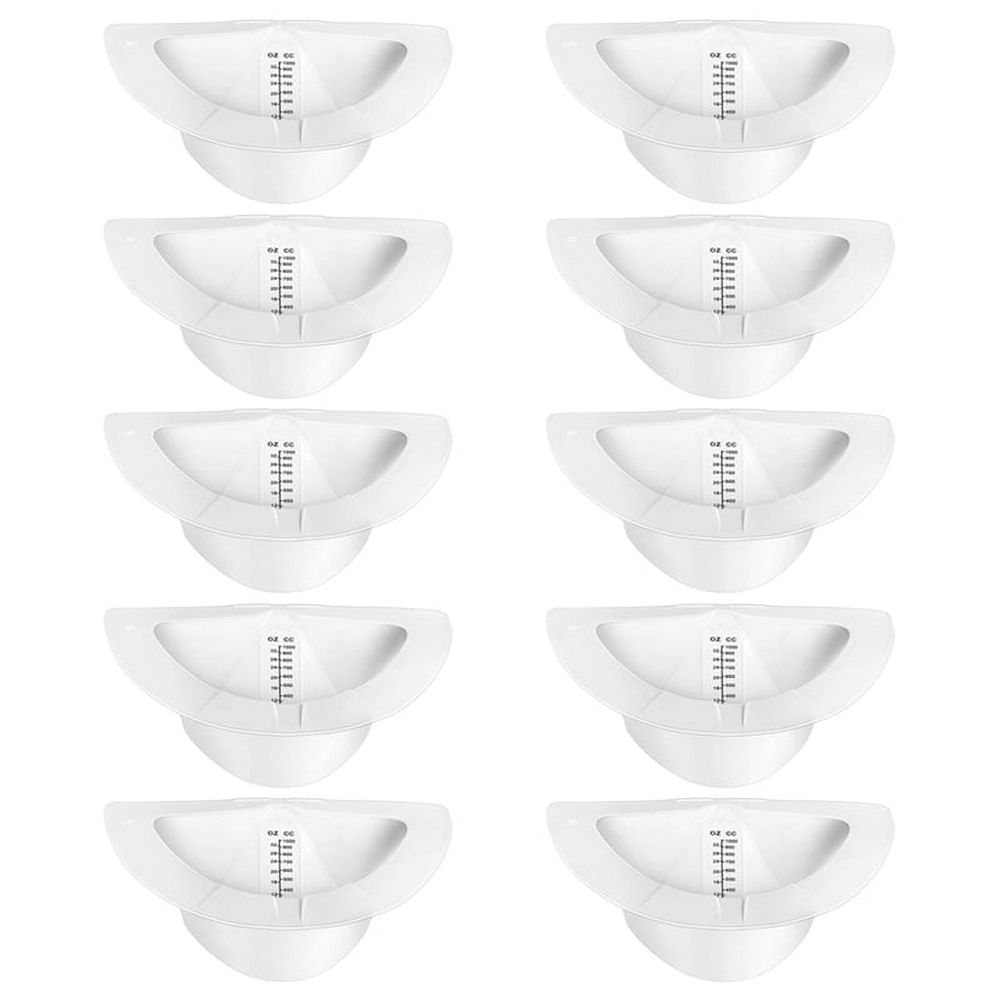 10-pack of female urine collection hats for toilets, 32oz capacity, ideal for stool sample collection and baby health grooming.