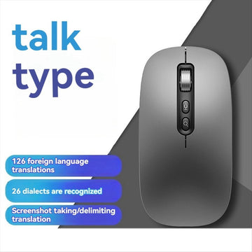 AI Smart Voice Mouse by Everything Baby, rechargeable wireless Bluetooth mouse with voice input for laptops and kids' educational use.